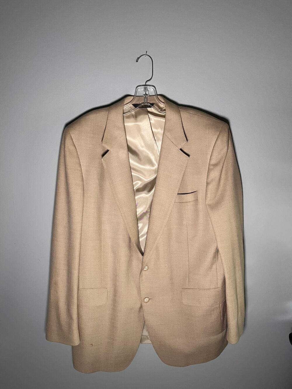 Vintage Men's Tan All Pure Wool Suit Jacket Size XL